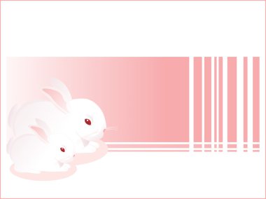 Background with set of cute hare clipart