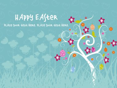 Meadow background with decorated egg clipart