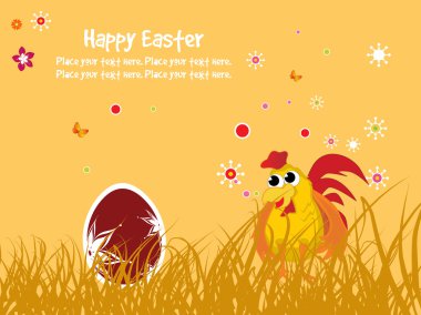 Background with decorated egg cock clipart