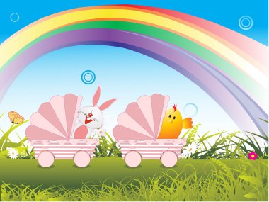 Background with cute egg clipart