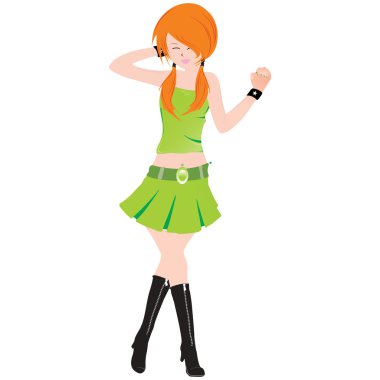 Vector isolated sexy girl, wallpaper clipart