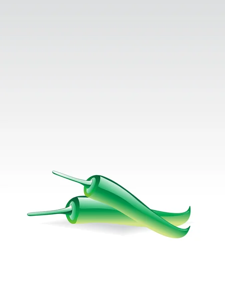 Paire de piment vert avec fond — Image vectorielle
