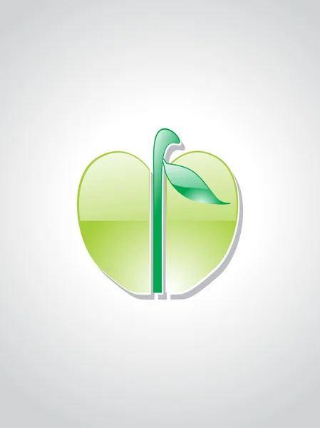 Isolierter grüner Apfel mit Hintergrund — Stockvektor