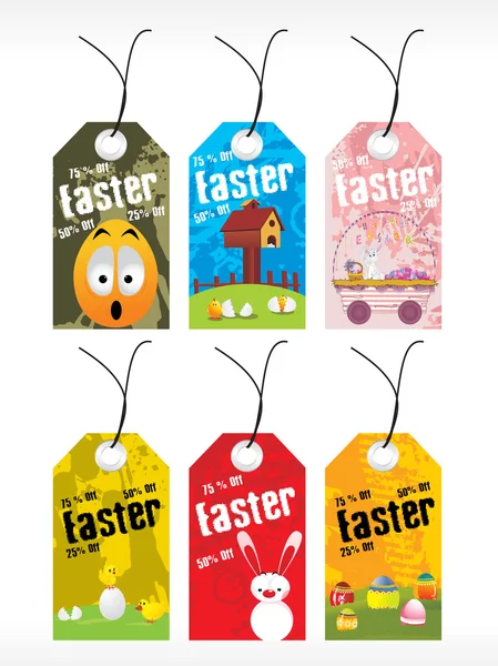 Hermoso conjunto de patrón de etiqueta de día de Pascua — Vector de stock