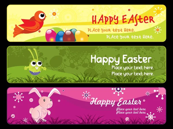 Happy easter day banner illustration — Stock Vector