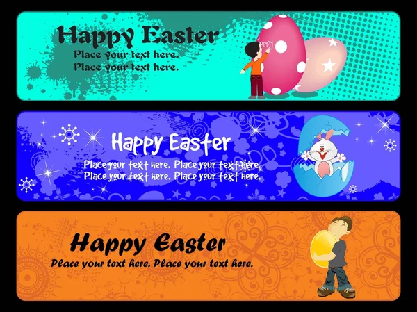 Illustration de la bannière du jour de Pâques — Image vectorielle
