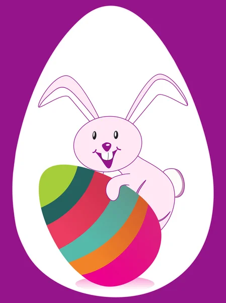 Кролик тримає яйце з фоном — стоковий вектор
