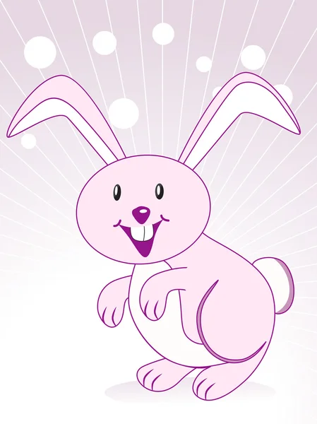 Милий кролик з фіолетовим тлом — стоковий вектор
