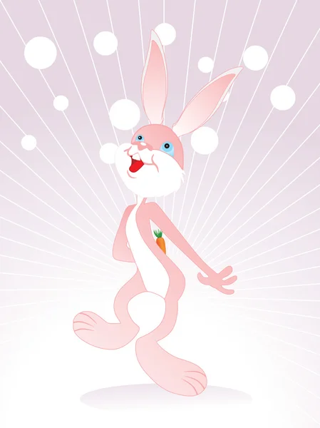 背景与隐藏胡萝卜的兔子 — 图库矢量图片