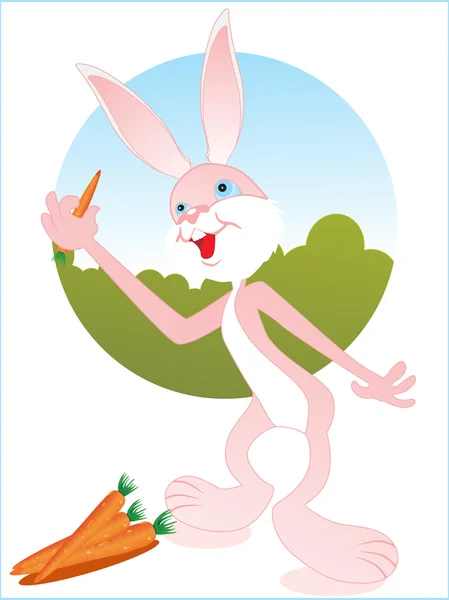 Фон з кроликом, морквою — стоковий вектор