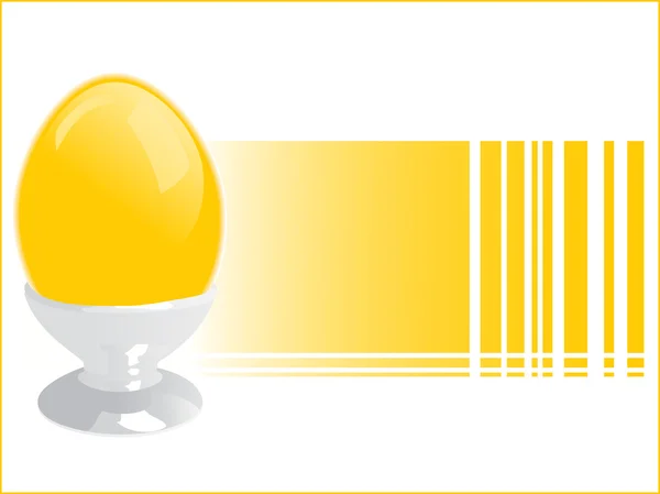 Isolated yellow easter egg in bowl — Stock Vector