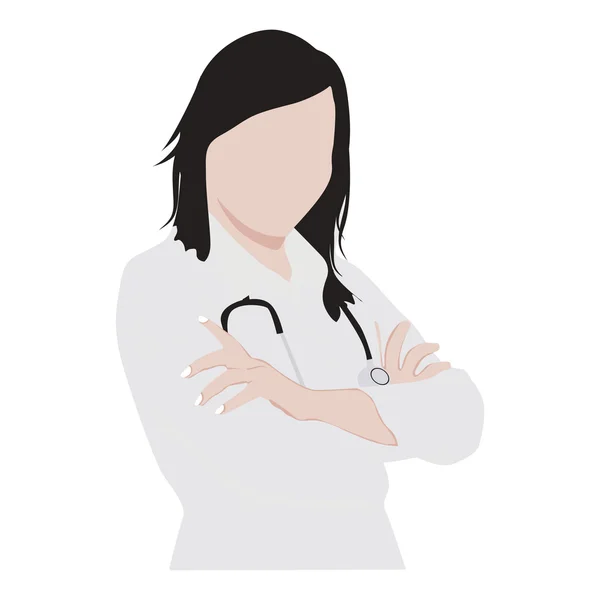Vector lady doctor silhouette — Stock Vector