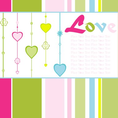 Hanging colorful love background clipart