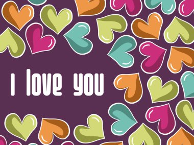 Colorful romantic hearrt clipart