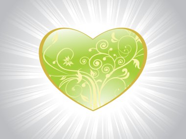 Rays background with heartshape clipart