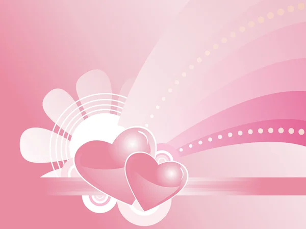 Roze achtergrond met bloem illustratie — Stockvector