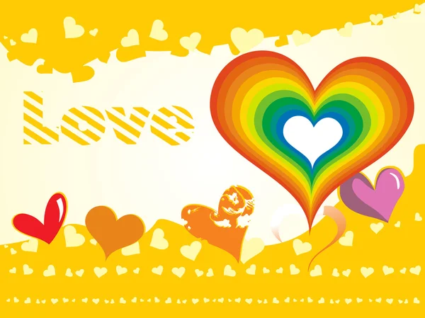 Carte d'amour jaune — Image vectorielle