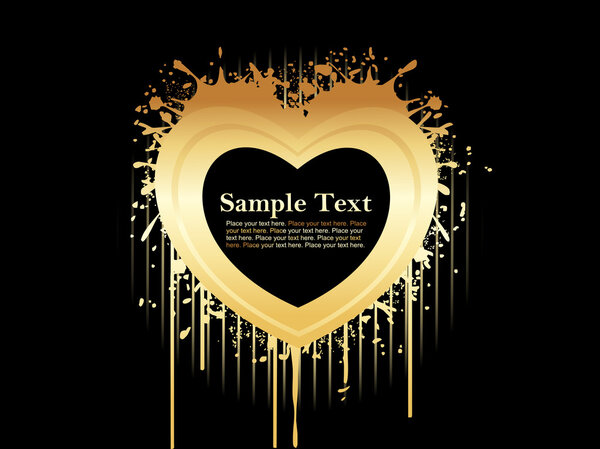 Abstract black backdrop with golden text
