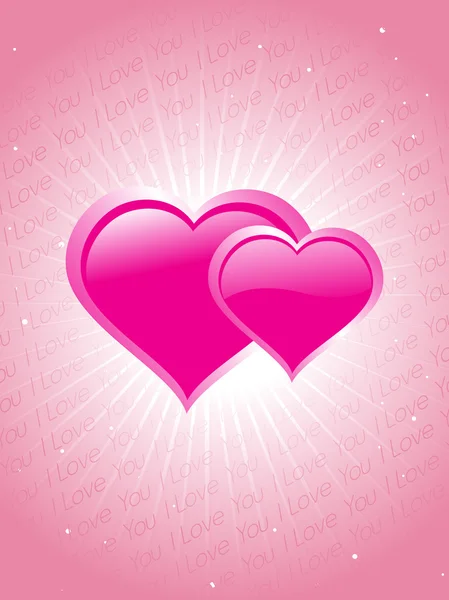 ピンクの愛の背景イラスト — ストックベクタ