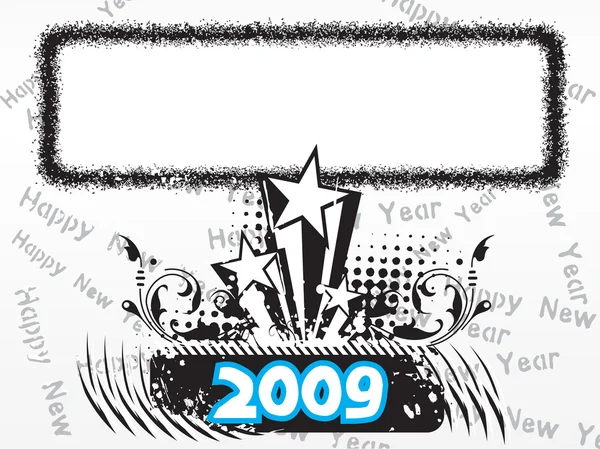 Nieuwjaar 2009 groet patroon, design1 — Stockvector