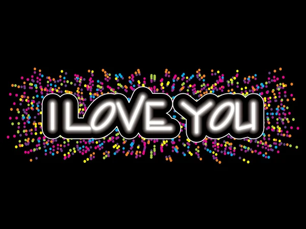 Colorful dots with i love you — Stock Vector