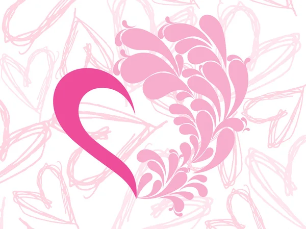 素敵なピンクのハートのベクトル — ストックベクタ