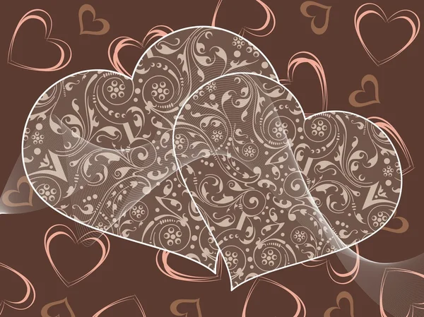 Corazón decorado con ola — Archivo Imágenes Vectoriales