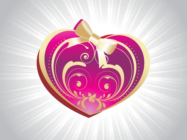 Rosa hjärta form kort för valentine — Stock vektor