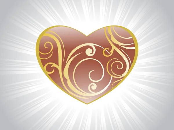 Kahverengi Sevgililer günü kartı — Stok Vektör