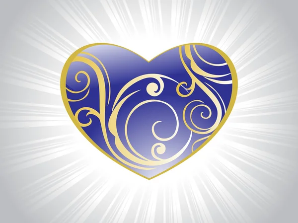 Carte de Saint-Valentin avec motif tourbillon — Image vectorielle