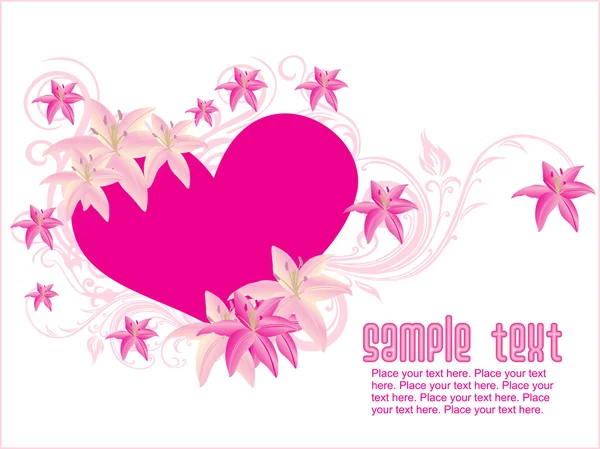 Pink love flower background — Stock Vector