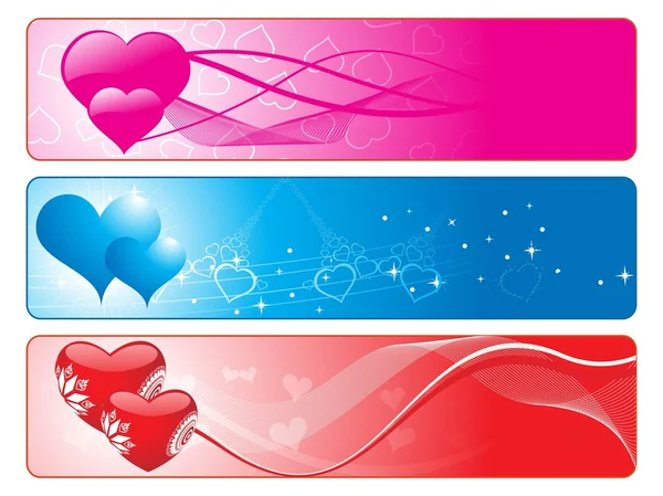 Hermosa bandera de amor romántico — Vector de stock