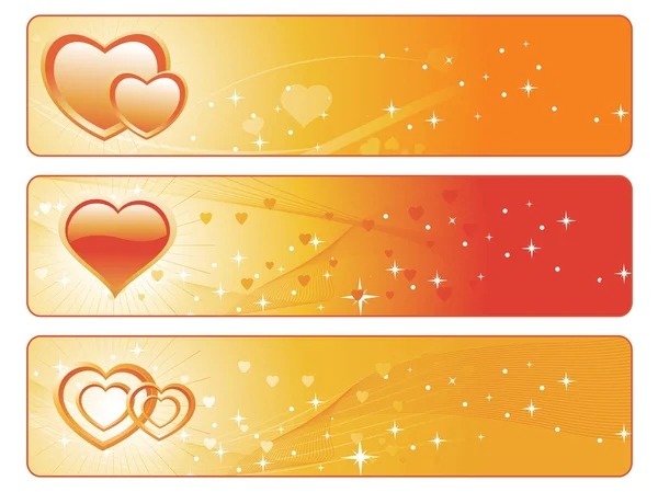 Bannière d'amour couleur dorée — Image vectorielle