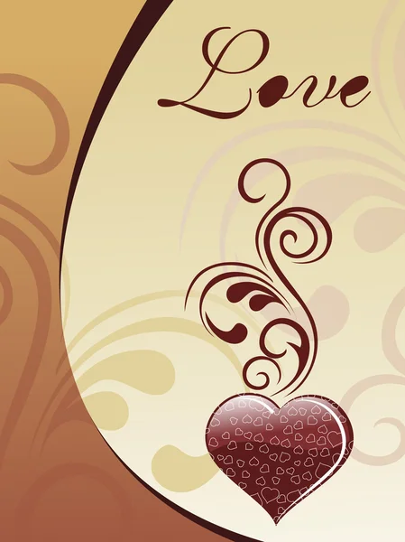 Illustration einer Schokoladen-Liebeskarte — Stockvektor