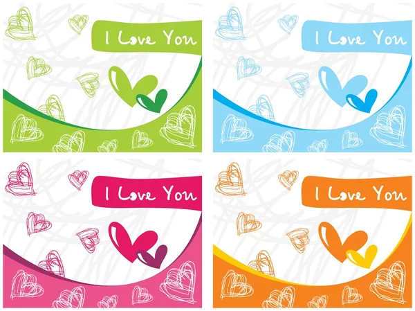 Abstract four similar color cards — Stock Vector