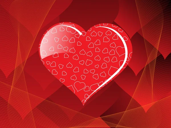 Eén rode kleur liefde valentine — Stockvector