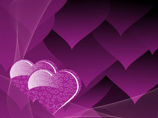 Purple coração forma amor fundo —  Vetores de Stock