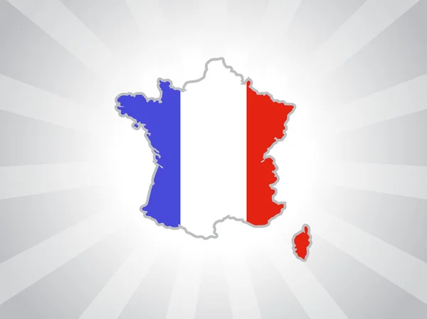 Mapa da França e bandeira francesa —  Vetores de Stock
