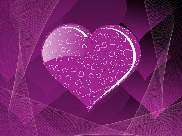 Kolor fioletowy valentine karty — Wektor stockowy