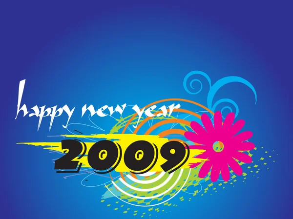 Yeni yıl 2009 tebrik desen, Tasarım1 — Stok Vektör