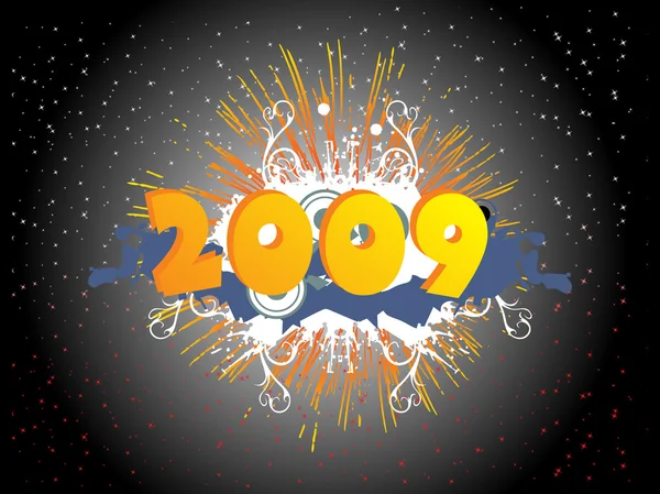 Yeni yıl 2009 afiş, design22 — Stok Vektör
