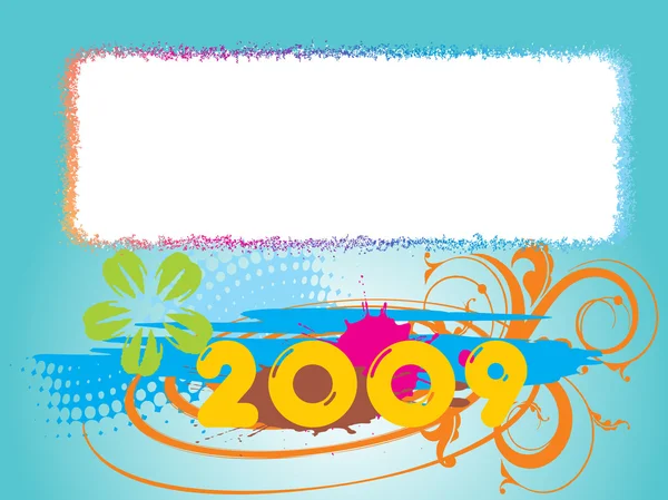 Nyår 2009 hälsning mönster, design1 — Stock vektor