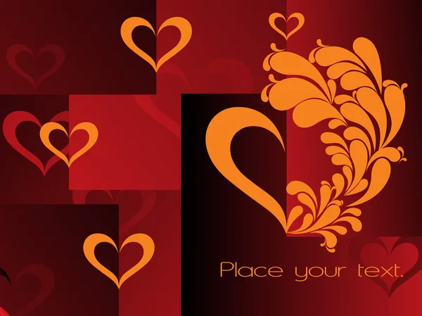 Carte abstraite avec tourbillon ou amour — Image vectorielle