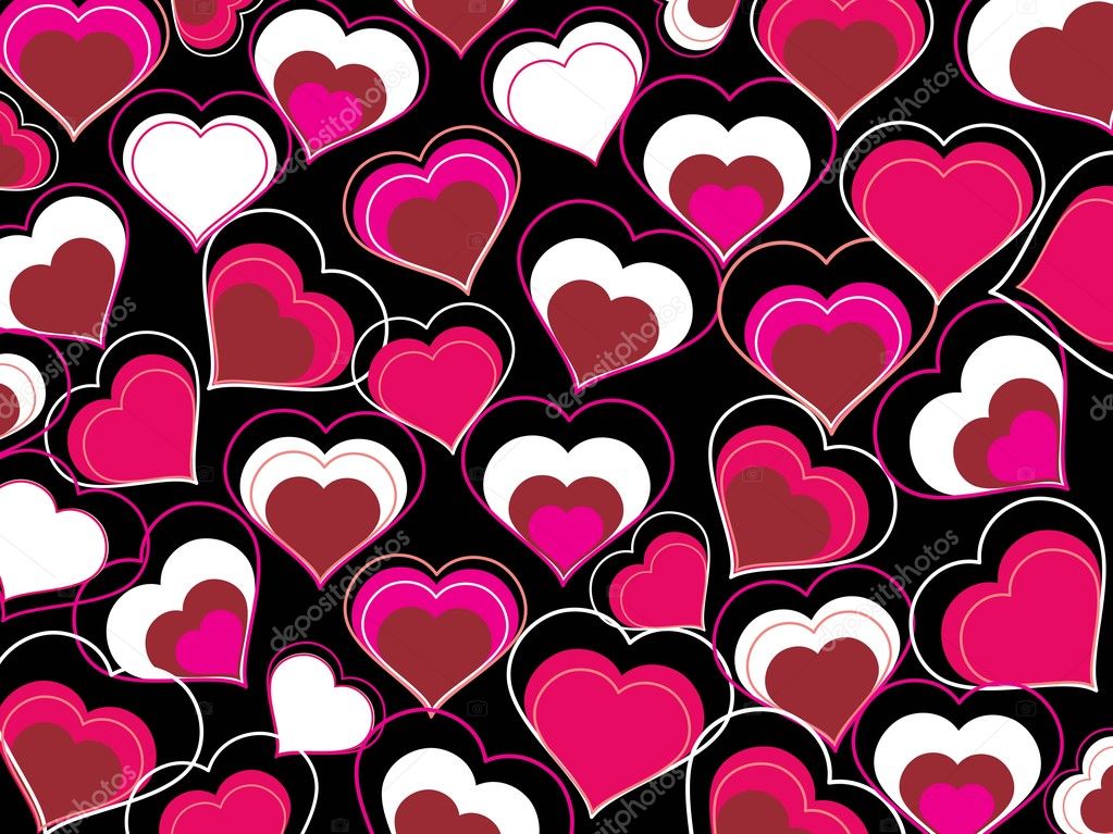 Group of heart shape background