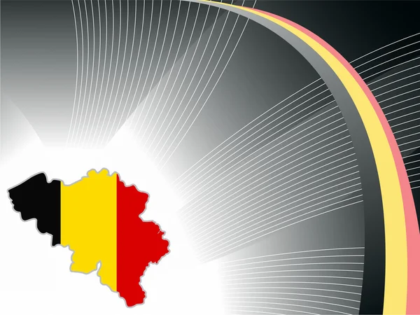 Wave bakgrund med Belgien karta — Stock vektor