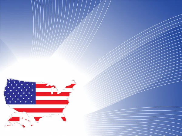 America bayrak harita vektör — Stok Vektör
