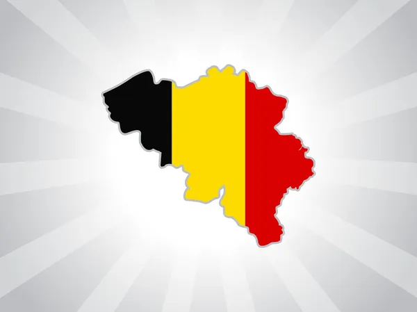 Map of Belgium with their flag — Stock Vector