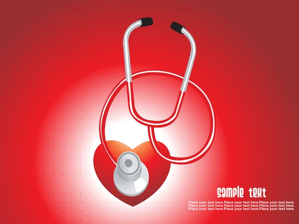 Isolerade stetoskop med rött hjärta — Stock vektor