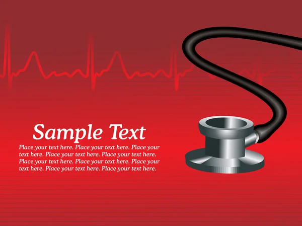 Stethoscope with heart beat background — Stock Vector