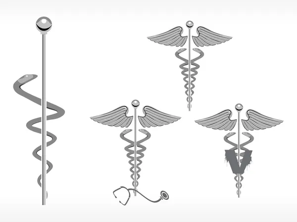 Medizinisches Caduceus Icon Set — Stockvektor